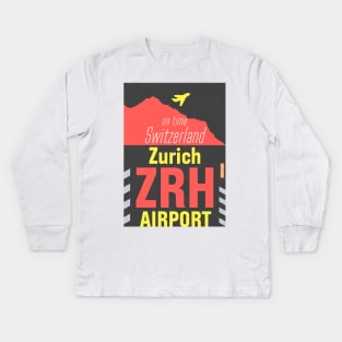 Zurich Airport code Kids Long Sleeve T-Shirt